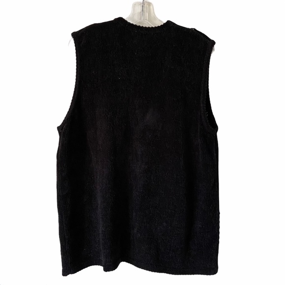 Northern Traditions Floral Knit Black Sweater Vest XL - Picture 2 of 12